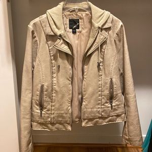 Collectionb metallic grey jacket zip with hoodie